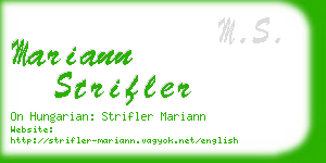 mariann strifler business card